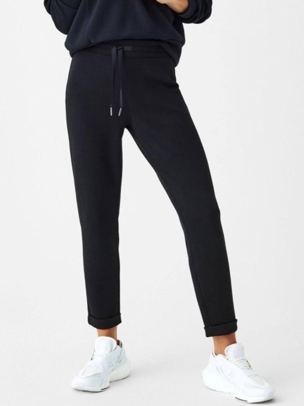 Spanx Airessentials Tapered Pants Womens Black Drawstrings Size Xs